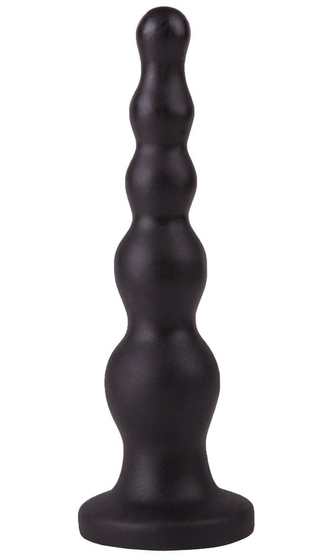 Чёрная анальная ёлочка с ограничительным основанием - 17,5 см. - фото, цены