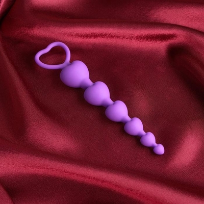 Фиолетовые анальные бусы - 19 см. - фото, цены