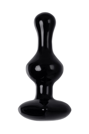 Черная фигурная анальная втулка - 9,8 см. - фото, цены