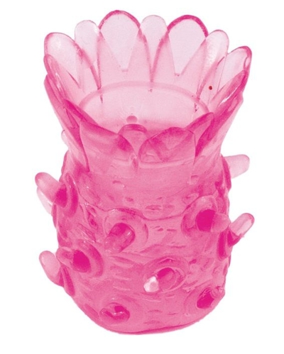 Розовая рельефная насадка на пенис - фото, цены