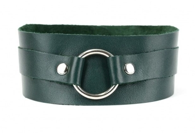 Изумрудный широкий ошейник с кольцом Collar Emerald - фото, цены