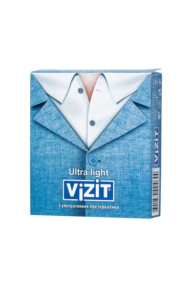 Ультратонкие презервативы Vizit Ultra light - 3 шт. - фото, цены