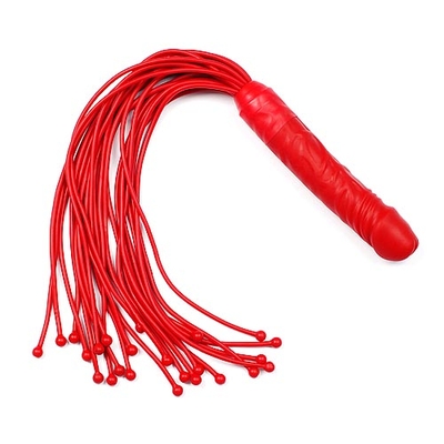 Красная плеть с ручкой-фаллосом - 55 см. - фото, цены