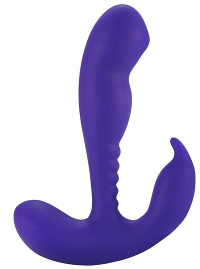 Фиолетовый стимулятор простаты Anal Vibrating Prostate Stimulator with Rolling Ball - 13,3 см. - фото, цены