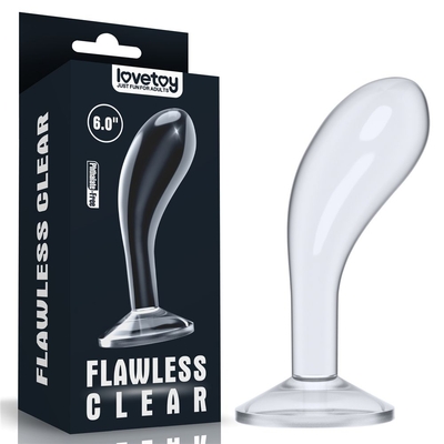 Прозрачный стимулятор простаты Flawless Clear Prostate Plug - 15 см. - фото, цены