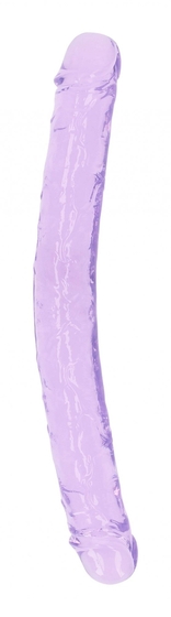 Двусторонний фиолетовый фаллоимитатор - 34 см. - фото, цены