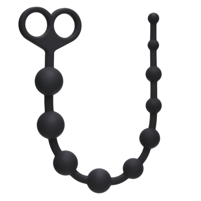 Чёрная анальная цепочка Orgasm Beads - 33,5 см. - фото, цены
