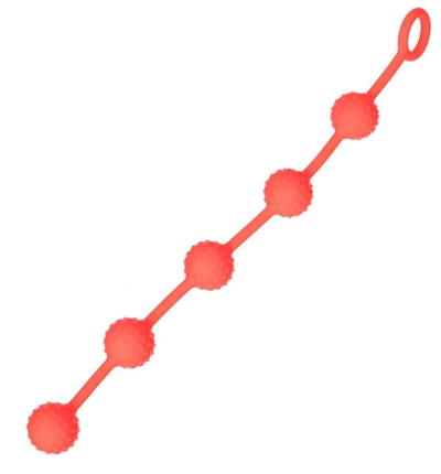 Красная анальная цепочка с кольцом - 30 см. Fff - фото, цены