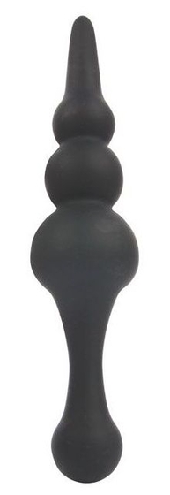 Черный конический двусторонний анальный стимулятор - 21 см. - фото, цены