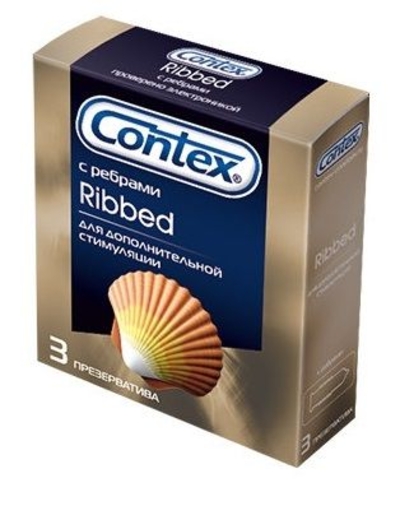 Презервативы с рёбрышками Contex Ribbed - 3 шт. - фото, цены