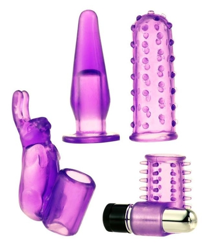 Фиолетовый вибронабор Foreplay Couples Kit - фото, цены