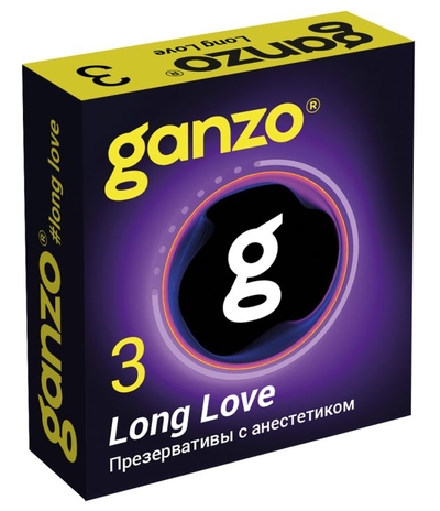 Презервативы с анестетиком для продления удовольствия Ganzo Long Love - 3 шт. - фото, цены