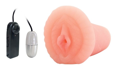 Мастурбатор-вагина телесного цвета в комплекте с виброяичком - фото, цены