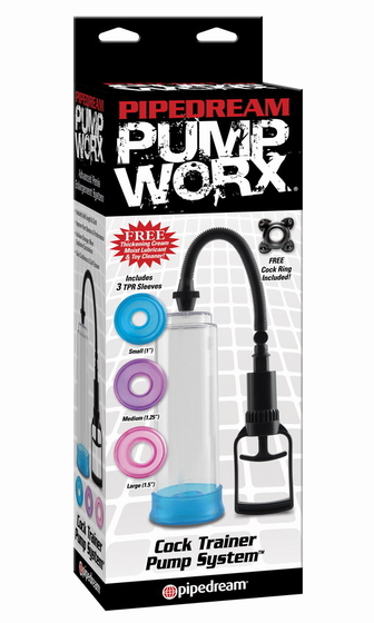 Вакуумная помпа Pump Worx Cock Trainer Pump System с цветными вставками - фото, цены