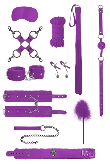 Фиолетовый игровой набор бдсм Intermediate Bondage Kit - фото, цены
