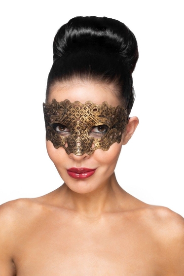 Золотистая карнавальная маска Каус - фото, цены