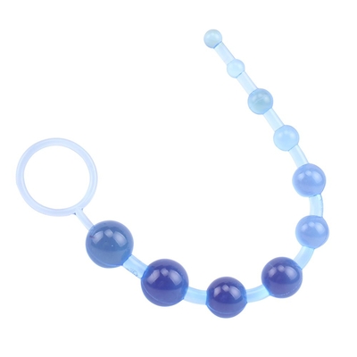 Голубая анальная цепочка Sassy Anal Beads - 26,7 см. - фото, цены