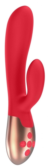 Красный вибратор Exquisite с подогревом - 20,5 см. - фото, цены