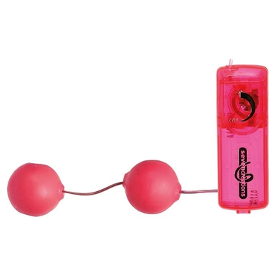 Розовые вагинальные шарики с вибрацией Jelly Pink - фото, цены