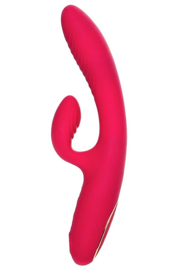 Ярко-розовый вибратор-кролик с вакуум-волновой стимуляцией Enila - 23 см. - фото, цены