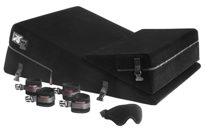 Чёрная подушка для секса из двух частей с креплениями Wedge/Ramp Combo Conversion Kit - фото, цены