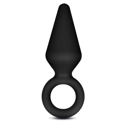 Черная анальная пробка Silicone Loop Plug Small - 7,6 см. - фото, цены