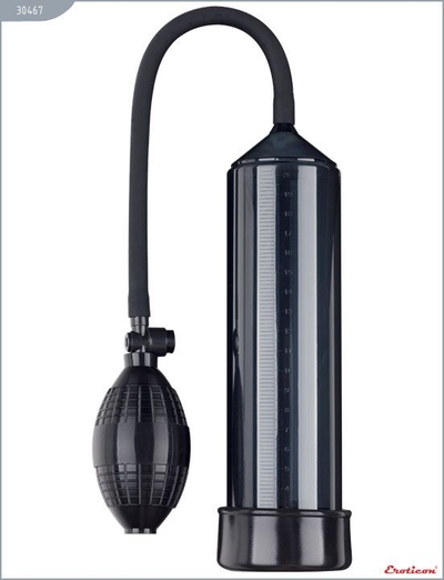 Чёрная вакуумная помпа Eroticon Pump X1 с грушей - фото, цены