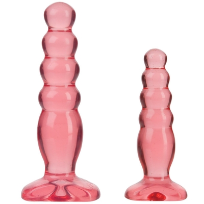 Набор из двух розовых анальных втулок Crystal Jellies Anal Trainer Kit - фото, цены