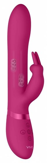 Розовый вибромассажер-кролик Amoris - 23 см. - фото, цены