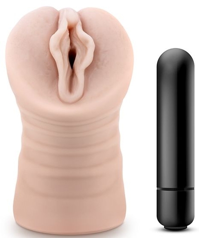 Телесный мастурбатор-вагина с вибропулей Ashley - фото, цены