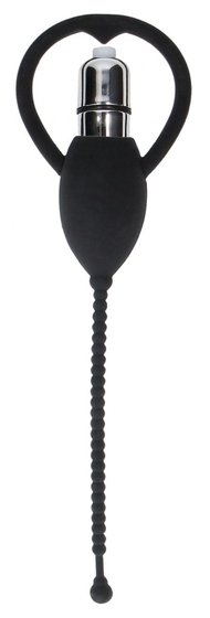 Черный уретральный вибростимулятор Urethral Sounding Vibrating Bullet Plug - фото, цены