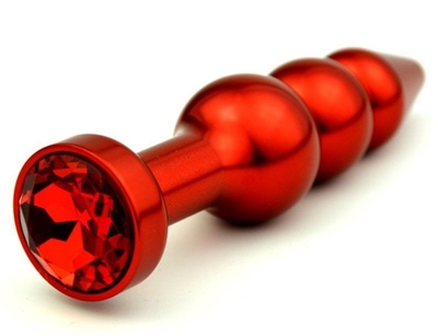 Красная анальная ёлочка с красным кристаллом - 11,2 см. - фото, цены