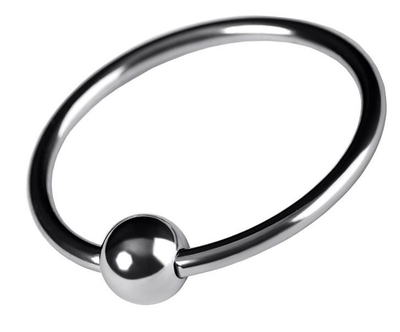 Серебристое кольцо на пенис с шариком - фото, цены