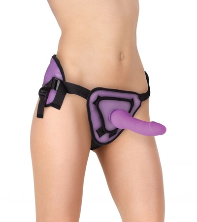 Фиолетовый страпон Deluxe Silicone Strap On 8 Inch - 20,5 см. - фото, цены