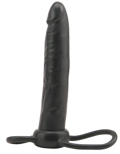 Чёрная насадка на пенис для анальной стимуляции Whata Man - 16 см. - фото, цены