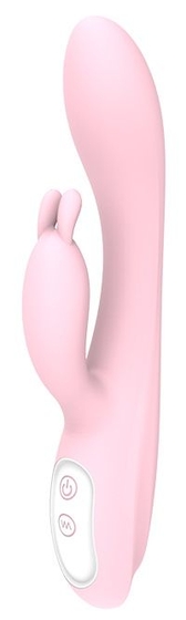 Розовый вибратор Heating Bunny с функцией нагрева - 18,5 см. - фото, цены