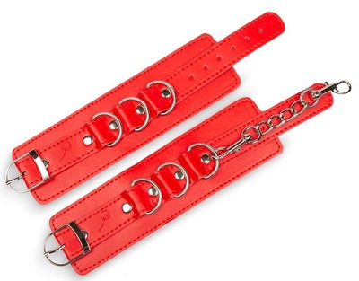 Красные наручники на застежках с цепочкой - фото, цены