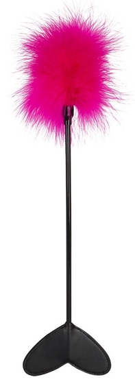 Розовая метелка-пуховка с наконечником-сердцем - 25 см. - фото, цены