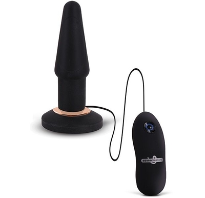 Чёрная анальная вибровтулка Apex Butt Plug Large Black - 15 см. - фото, цены