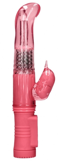 Розовый вибратор-кролик Rotating Dolphin - 23 см. - фото, цены