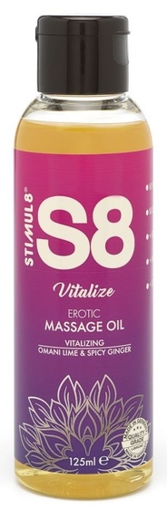 Массажное масло S8 Massage Oil Vitalize c ароматом лайма и имбиря - 125 мл. - фото, цены