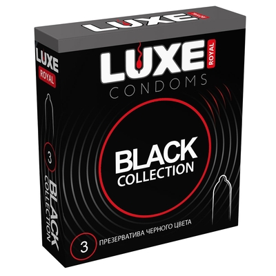 Черные презервативы Luxe Royal Black Collection - 3 шт. - фото, цены
