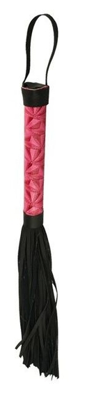 Аккуратная плетка с розовой рукоятью Passionate Flogger - 39 см. - фото, цены