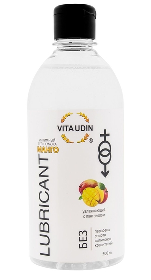 Интимный гель-смазка на водной основе Vita Udin с ароматом манго - 500 мл. - фото, цены