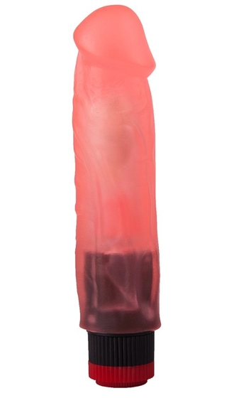 Розовый вибромассажер в виде фаллоса с венками - 18,5 см. - фото, цены