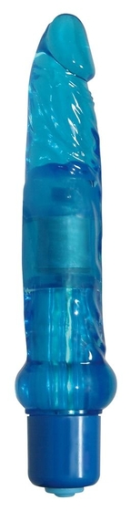 Голубой гелевый анальный вибратор Jelly Anal - 17 см. - фото, цены