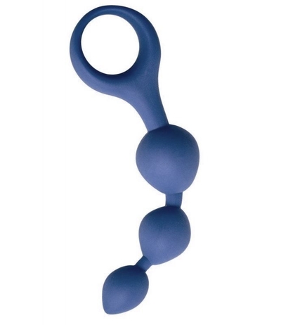 Синяя анальная цепочка Anal Chain с ручкой-кольцом - фото, цены