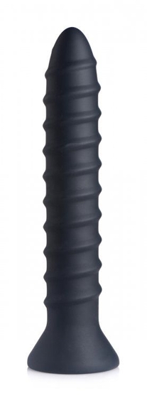 Черный спиралевидный вибромассажер Power Screw 10x Spiral Silicone Vibrator - 20,3 см. - фото, цены
