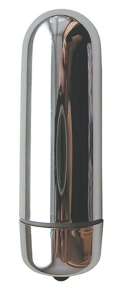 Серебристая гладкая пуля с вибрацией - 6,4 см. - фото, цены
