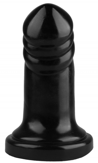 Черная реалистичная анальная втулка с широким основанием - 18,5 см. - фото, цены